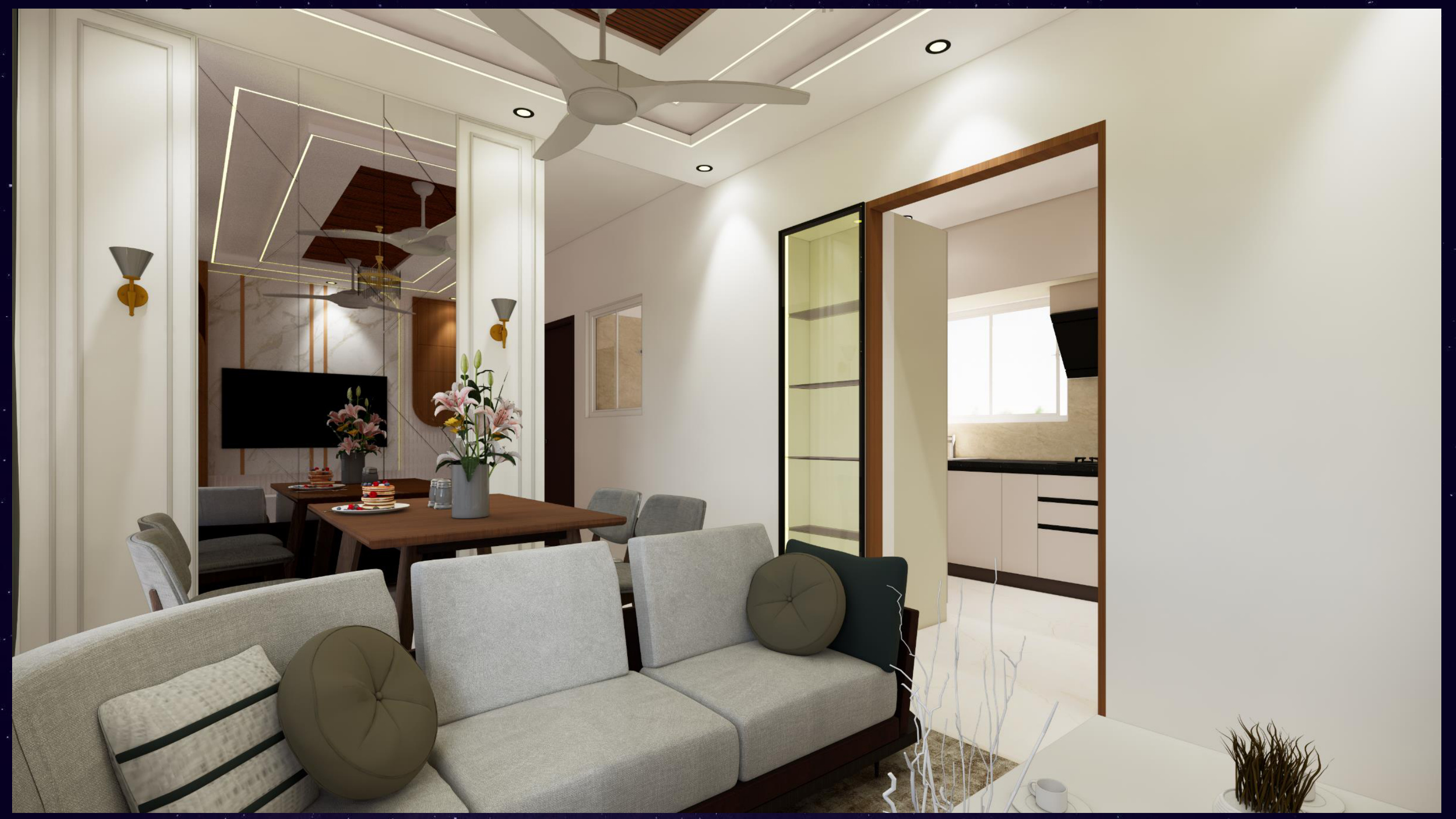 Contemporary villa kitchen