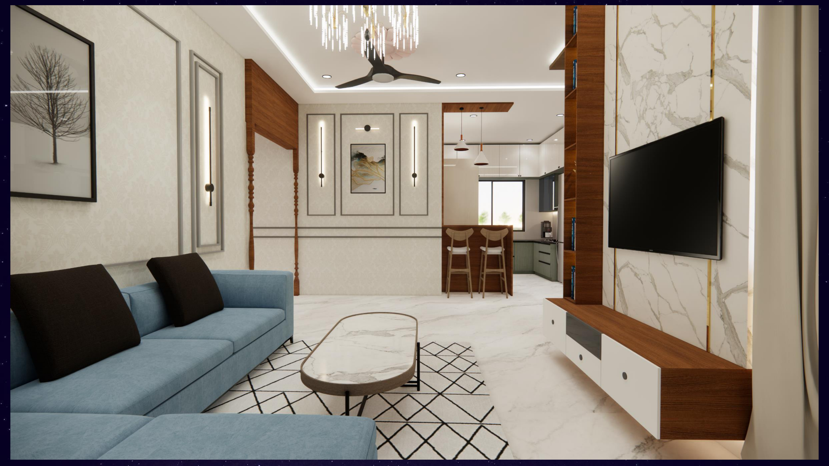 Luxury villa living room
